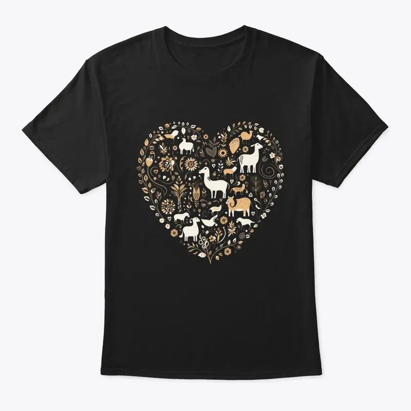 Heart-shaped Animal T-Shirt